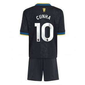 Manchester United Matheus Cunha #10 Replika Tredje Tröja Barn 2025-26 Kortärmad (+ Korta byxor)